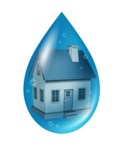 House in a water drop