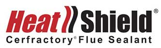 HeatShield Logo says heatshield Cerfractory Flue Sealant